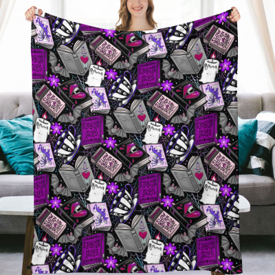 Bookish blanket Slow burn Purple and black