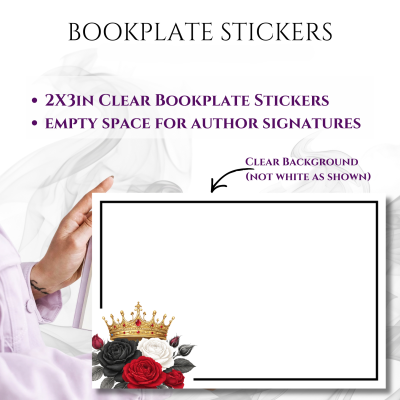 Bookplate Sticker 2"x3"  (#31 Crown-Roses-1)