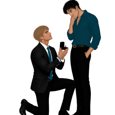 Jace & Avery proposal character art