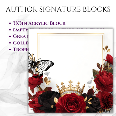 3"x3" Author Signature Block (#8 Crown-Flowers)
