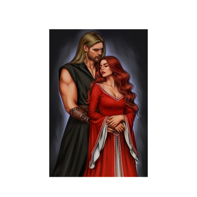 Crimson Queen - Scarlett and Kaspian Postcard Size Art