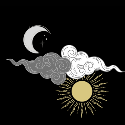 Holographic sun/moon sticker
