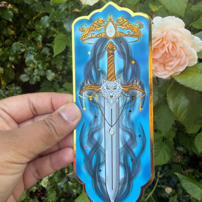 Dire Sword Gold Foil Bookmark