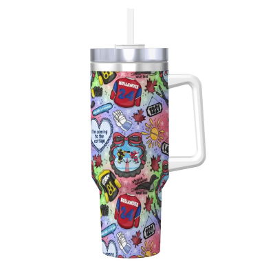 40 oz travel mug Ombre MM hockey romance