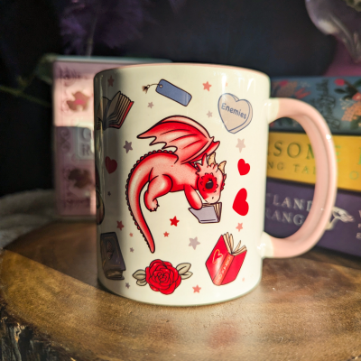 Pink Book Dragons Ceramic Mug