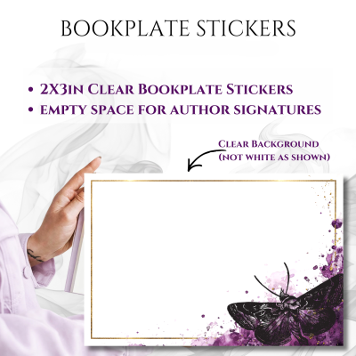Bookplate Sticker 2"x3"  (#22 Purple-Moth)