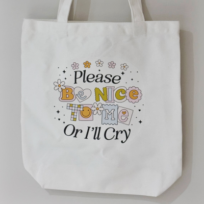 Please Be Nice Library Tote Bag