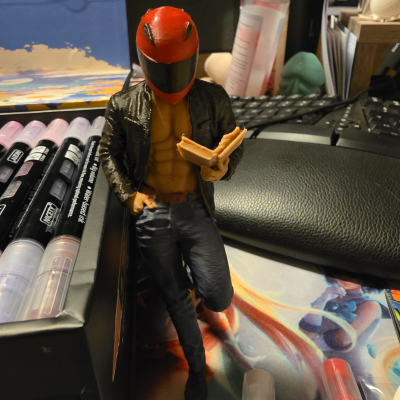 Biker Bookshelf Figure