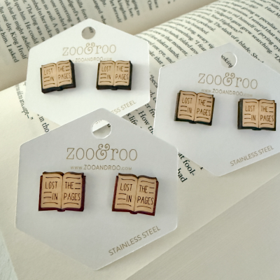Lost in the Pages Book Stud Earrings