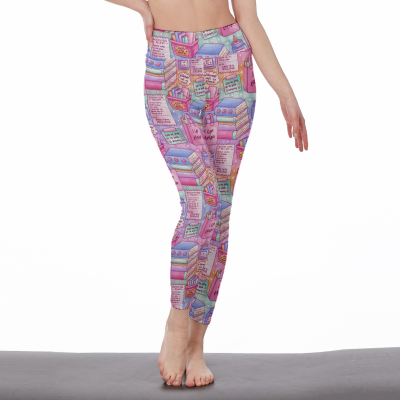 Book shopping addict bookish high waisted leggings
