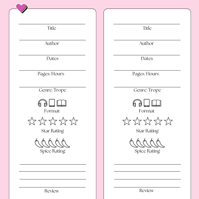 Romance Reading Journal