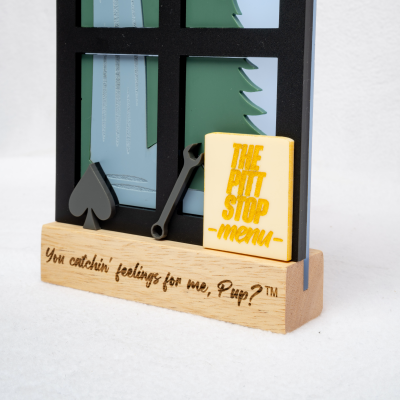 Officially Licensed The Ravenhood Sean Stained Glass Style Window Bookshelf Signs