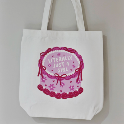 Literally Just A Girl Library Tote Bag