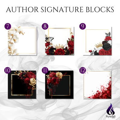 3"x3" Author Signature Block (#11 Bloody Flowers)