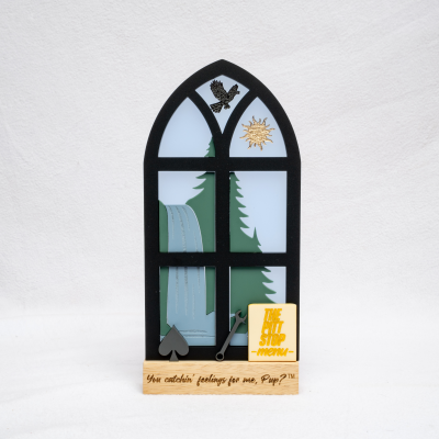 Officially Licensed The Ravenhood Sean Stained Glass Style Window Bookshelf Signs