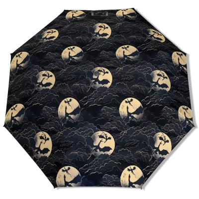 Flying dragon at night bookish umbrella