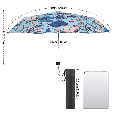Cartoon Hockey romance bookish umbrella
