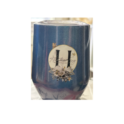 Blue Heather Branded Wine Tumbler