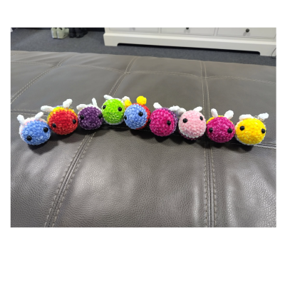 Crochet Pride Bee Keychain