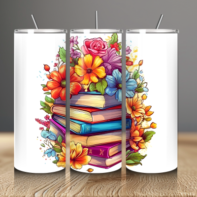 books and flowers