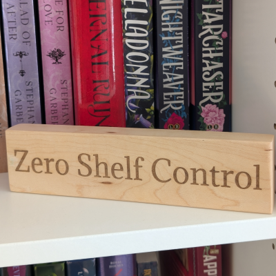 Zero Shelf Control Wooden Bookshelf Sign