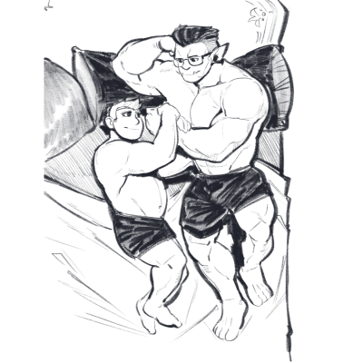 Greg and Sean Cuddle Sketch