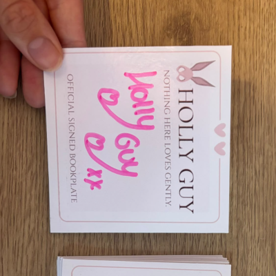 GLOSSY CARD signed book plates