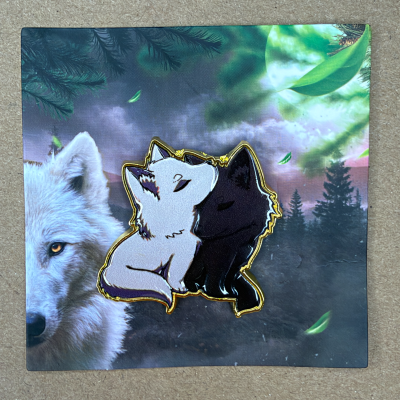 Cuddling Wolf Duo Pin