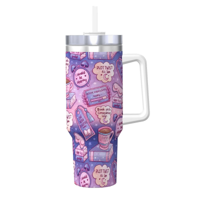 40 oz travel mug 3am reading club bookish ombre