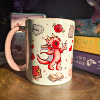 Pink Book Dragons Ceramic Mug