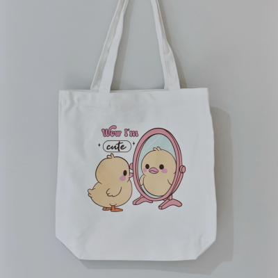 Wow I'm Cute Library Tote Bag