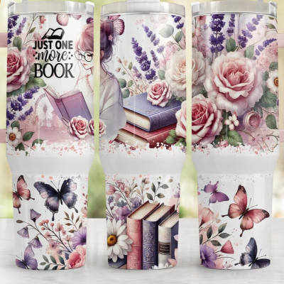 40 oz tumbler just one more book