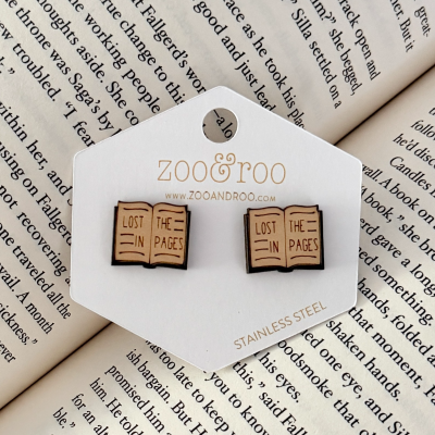 Lost in the Pages Book Stud Earrings