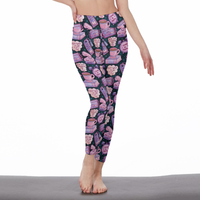 3am reading club dark bookish high waisted leggings