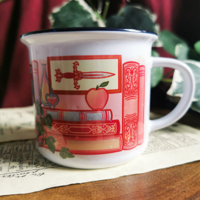 Fantasy Romance Bookshelf Ceramic Camper Mug