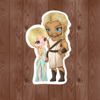 Melanos & Bethana Chibi Sticker
