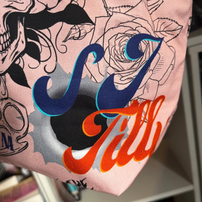 Cotton Canvas Bucket Book Bag - SJ Tilly in Pink
