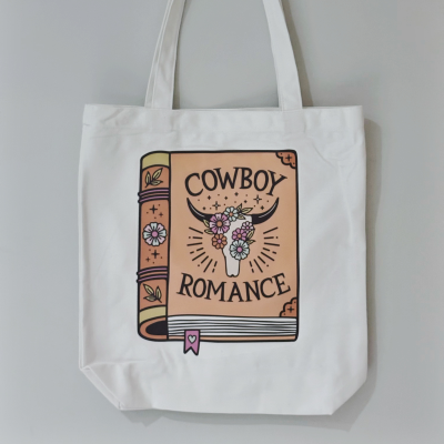 Cowboy Romance Bookish Library Tote Bag