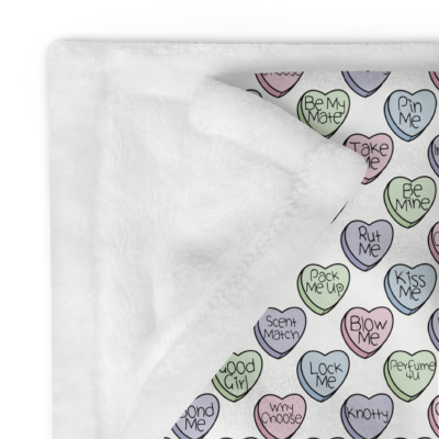 Omegaverse Conversation Hearts Blanket