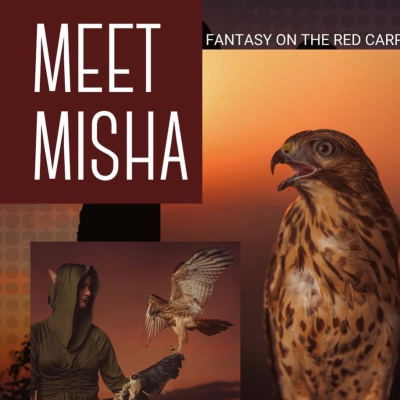 Fantasy-style Portrait with a hawk