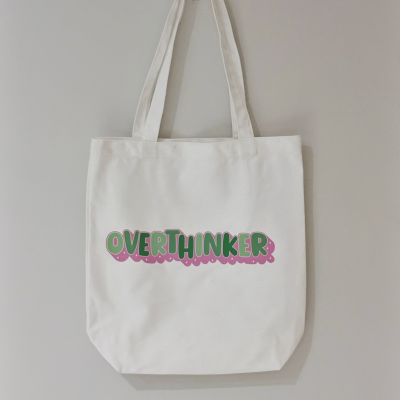 Overthinker Library Tote Bag