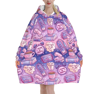 3am reading club ombre bookish hooded blanket