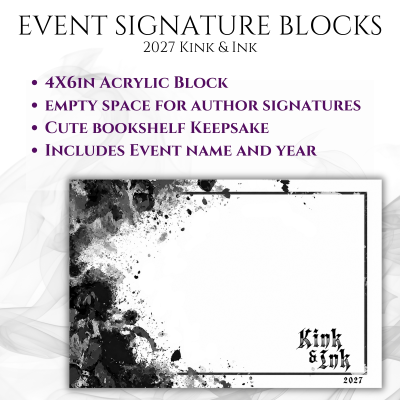 Kink & Ink 4"x6" Event Signature Block (#4 Black Splatter)