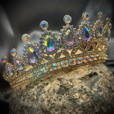 Tiara with multi-colored rhinestones