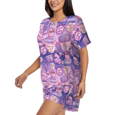 3am reading club ombre bookish short pyjamas