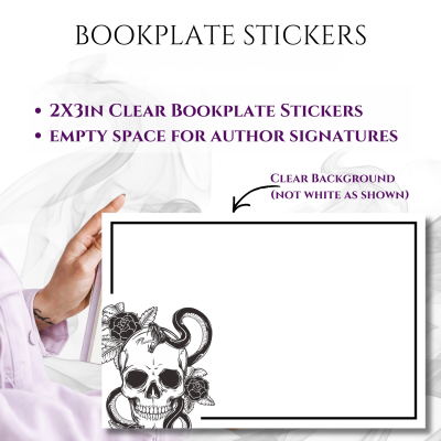 Bookplate Sticker 2"x3"  (#7 Skull-Snake)