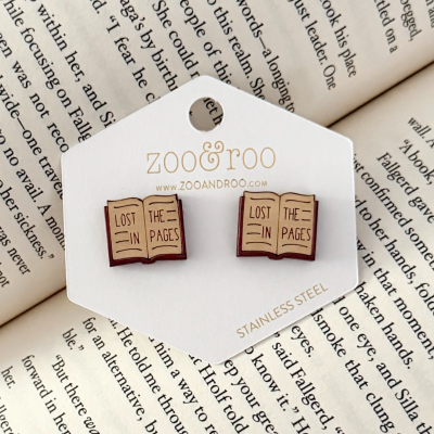 Lost in the Pages Book Stud Earrings