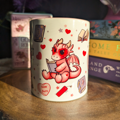Pink Book Dragons Ceramic Mug