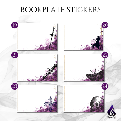 Bookplate Sticker 2"x3"  (#24 Purple-Skull)