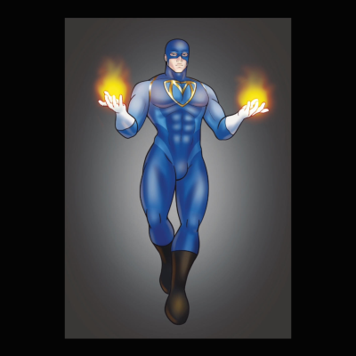 SFW Captain Masculine Trading Card Character Art by Lemonade Doodles - 5x7" Print